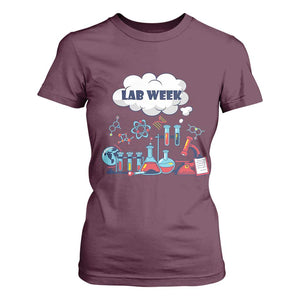 Lab Week T Shirt For Women Medical Laboratory Science Lab Experiments TS02 Maroon Print Your Wear
