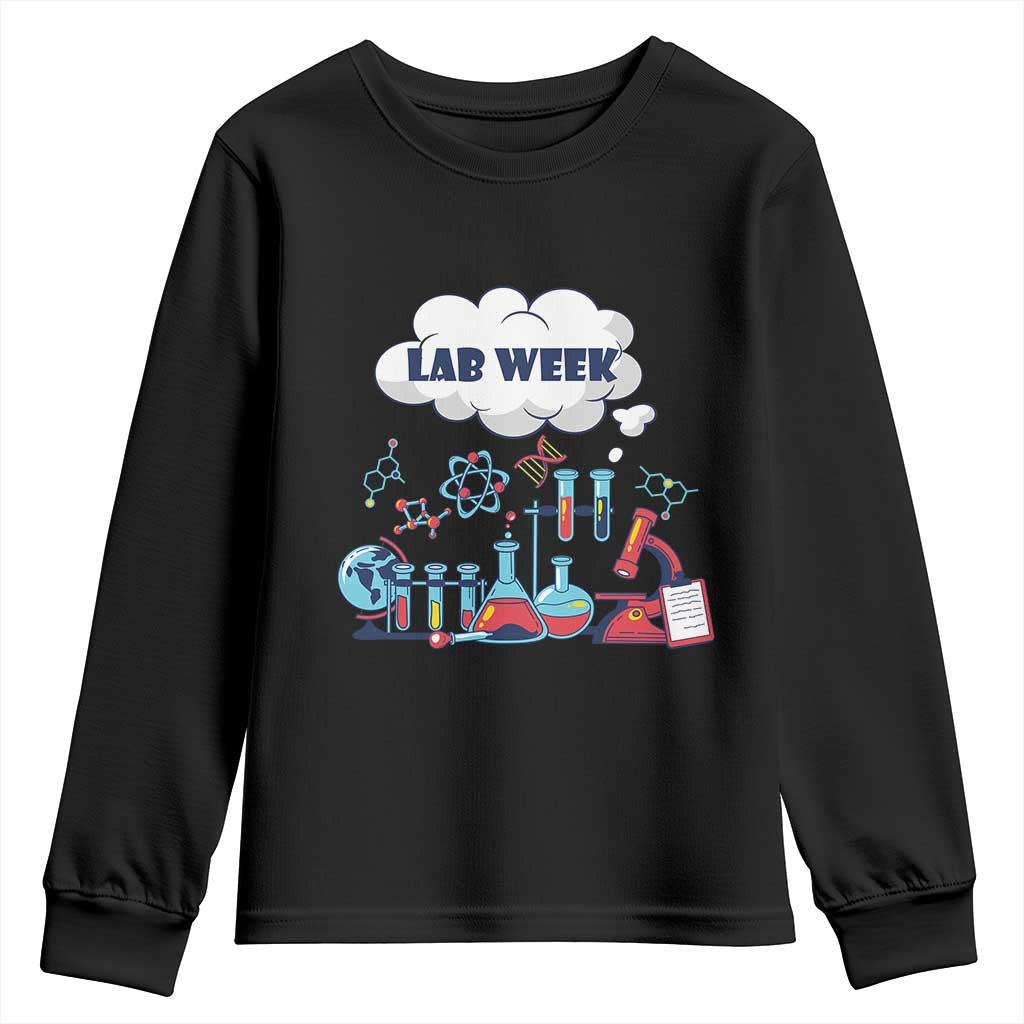 Lab Week Youth Sweatshirt Medical Laboratory Science Lab Experiments TS02 Black Print Your Wear