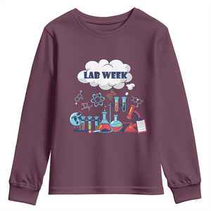 Lab Week Youth Sweatshirt Medical Laboratory Science Lab Experiments TS02 Maroon Print Your Wear