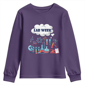 Lab Week Youth Sweatshirt Medical Laboratory Science Lab Experiments TS02 Purple Print Your Wear