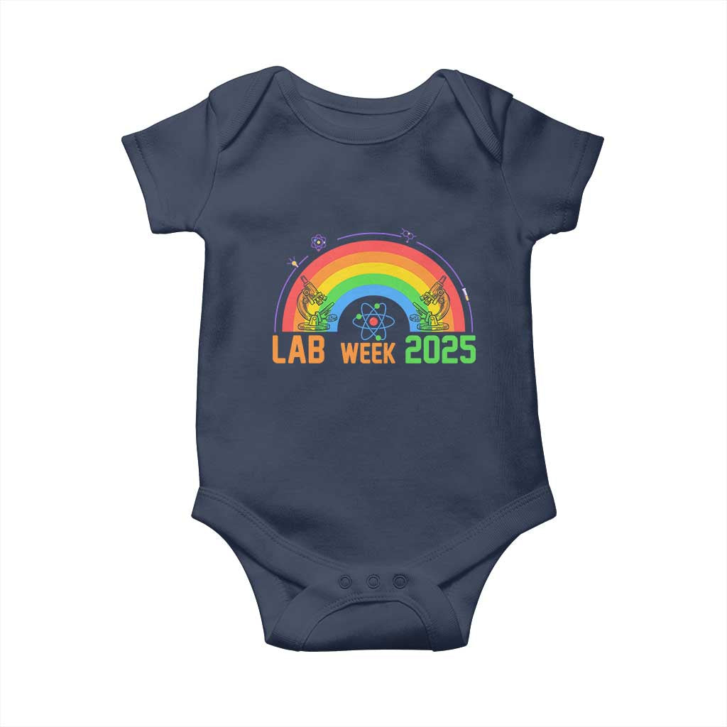 Lab Week Baby Onesie Medical Laboratory Science Lab Rainbow TS02 Navy Print Your Wear