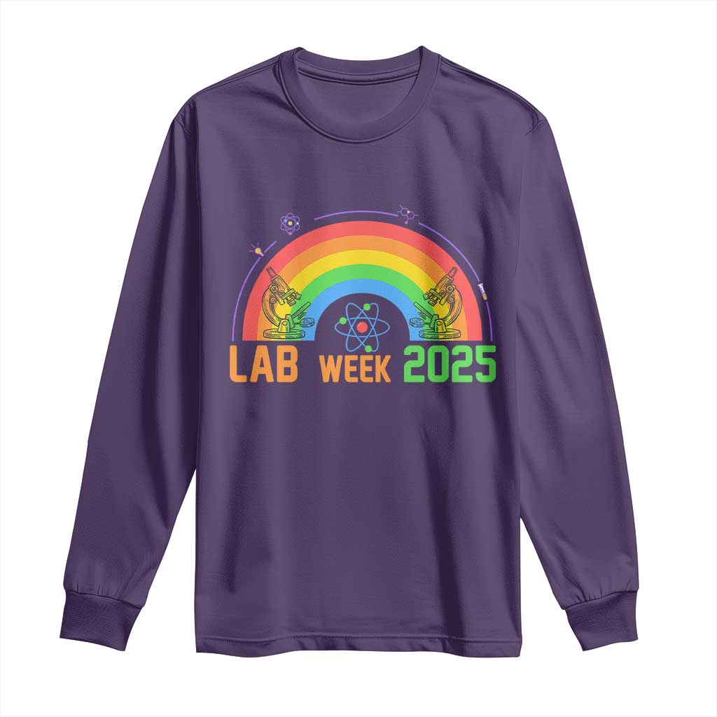 Lab Week Long Sleeve Shirt Medical Laboratory Science Lab Rainbow TS02 Purple Print Your Wear
