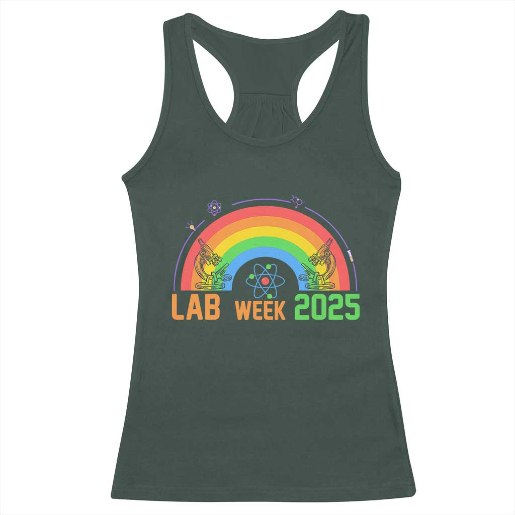 Lab Week Racerback Tank Top Medical Laboratory Science Lab Rainbow TS02 Dark Forest Green Print Your Wear