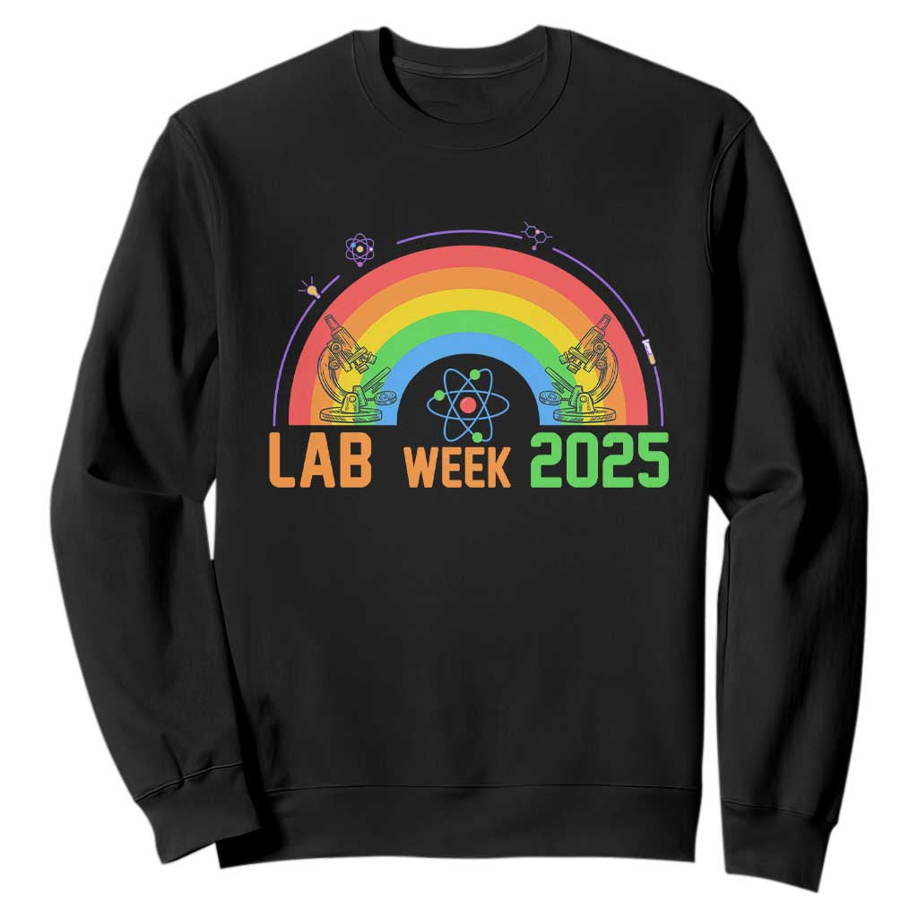 Lab Week Sweatshirt Medical Laboratory Science Lab Rainbow TS02 Black Printyourwear