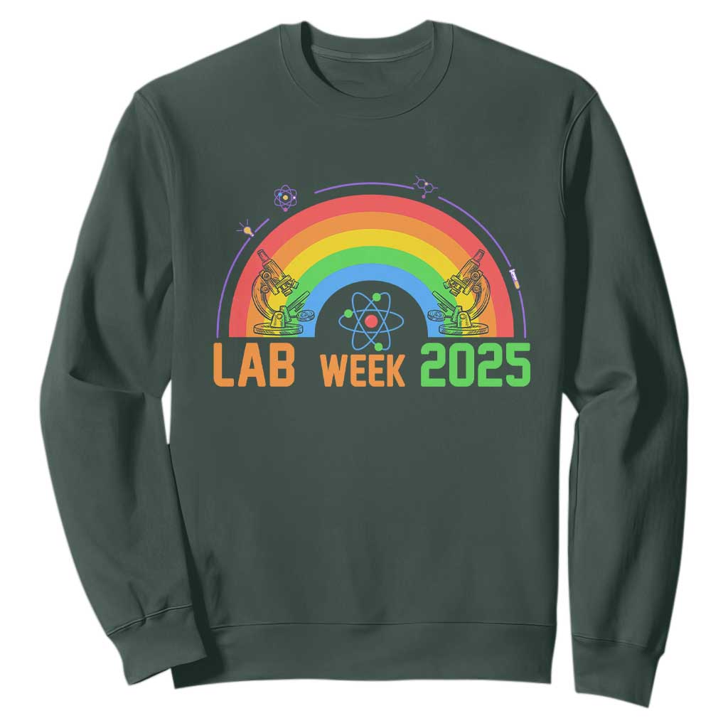 Lab Week Sweatshirt Medical Laboratory Science Lab Rainbow TS02 Dark Forest Green Printyourwear