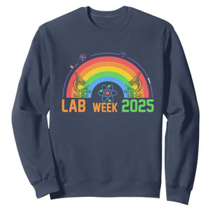Lab Week Sweatshirt Medical Laboratory Science Lab Rainbow TS02 Navy Printyourwear