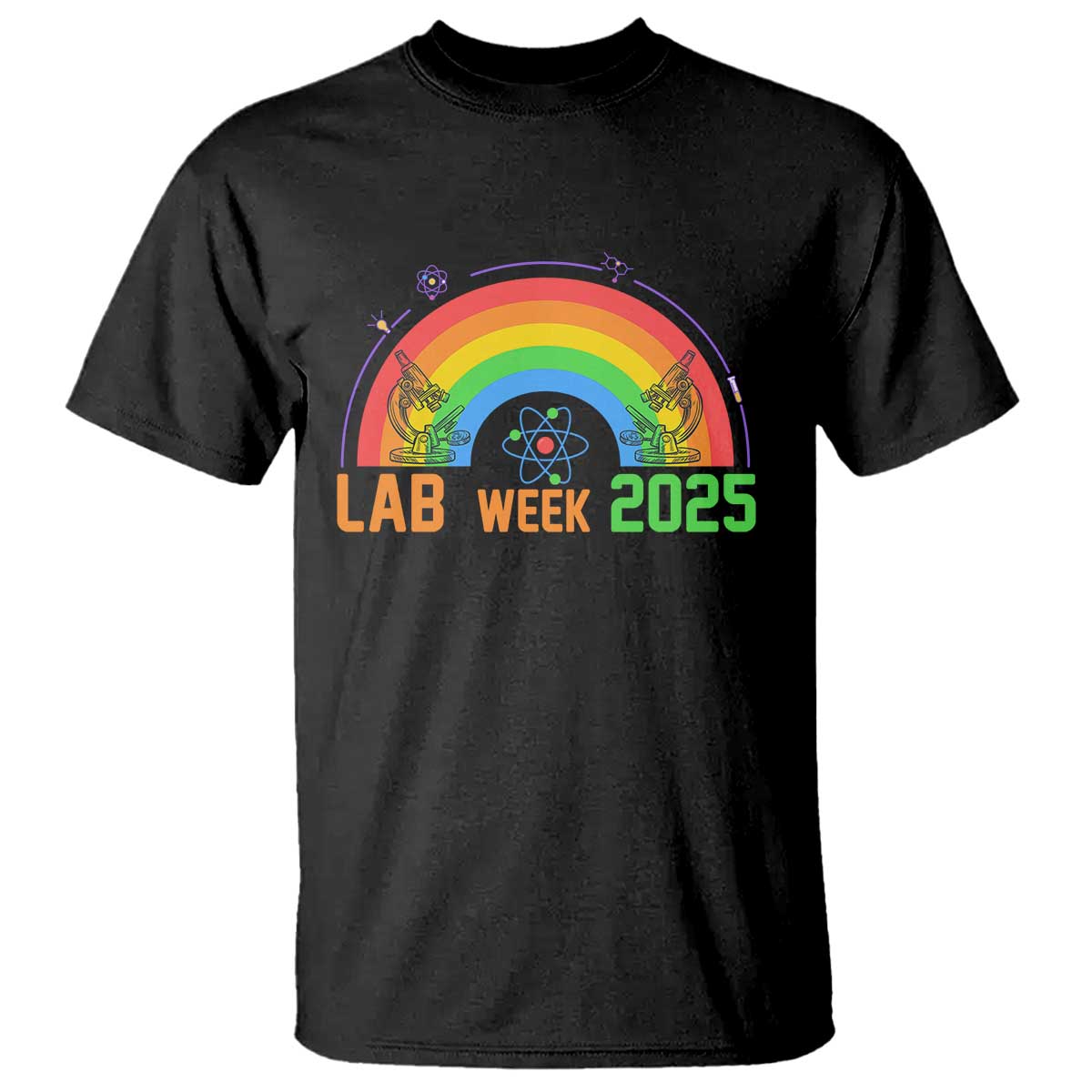 Lab Week T Shirt Medical Laboratory Science Lab Rainbow TS02 Black Printyourwear