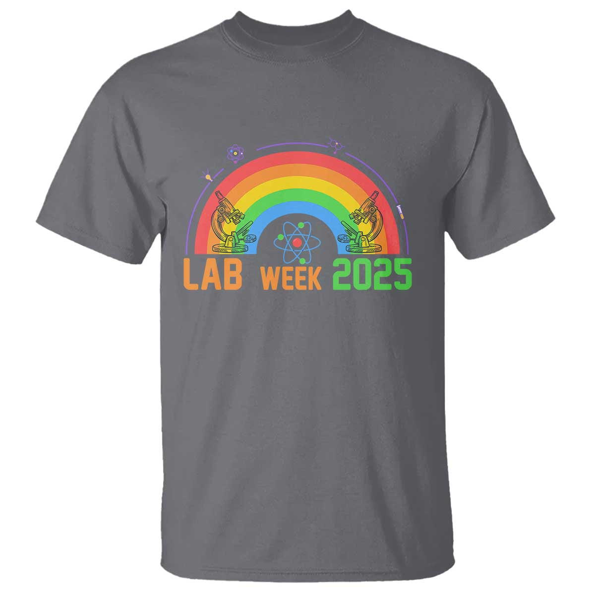 Lab Week T Shirt Medical Laboratory Science Lab Rainbow TS02 Charcoal Printyourwear