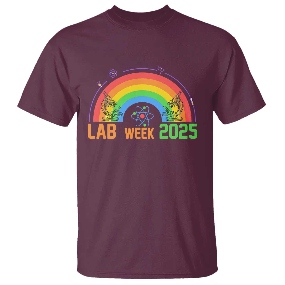 Lab Week T Shirt Medical Laboratory Science Lab Rainbow TS02 Maroon Printyourwear