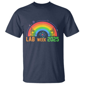 Lab Week T Shirt Medical Laboratory Science Lab Rainbow TS02 Navy Printyourwear