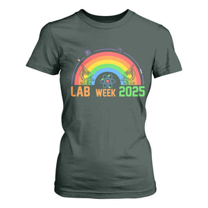 Lab Week T Shirt For Women Medical Laboratory Science Lab Rainbow TS02 Dark Forest Green Print Your Wear
