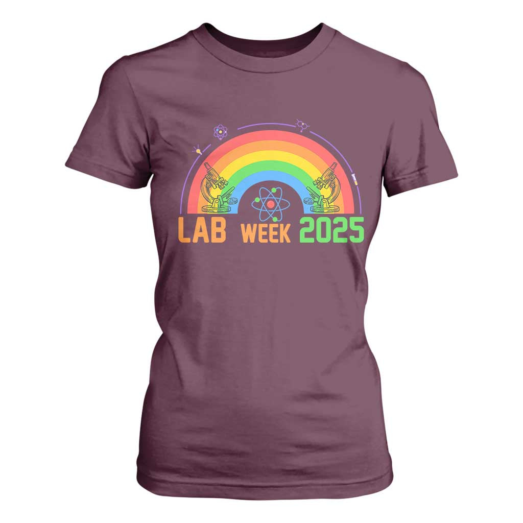 Lab Week T Shirt For Women Medical Laboratory Science Lab Rainbow TS02 Maroon Print Your Wear