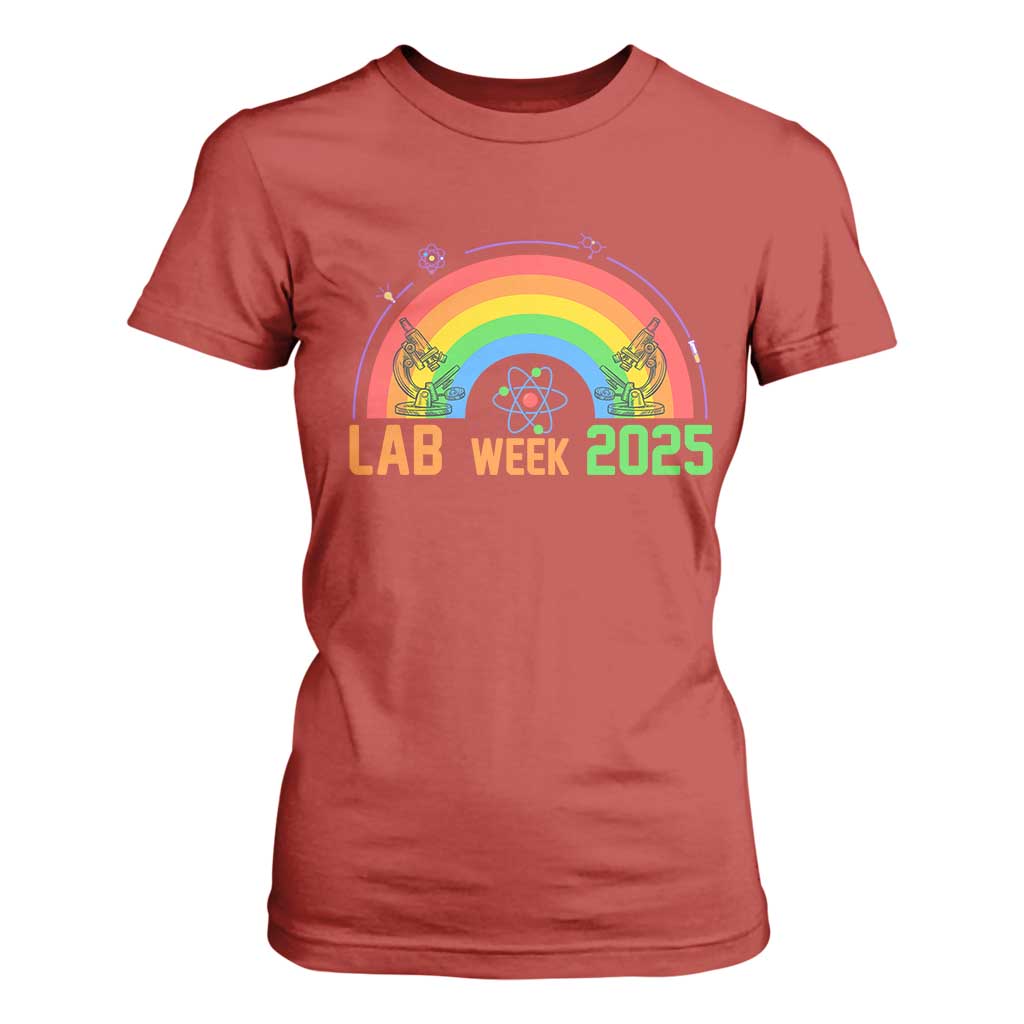 Lab Week T Shirt For Women Medical Laboratory Science Lab Rainbow TS02 Red Print Your Wear