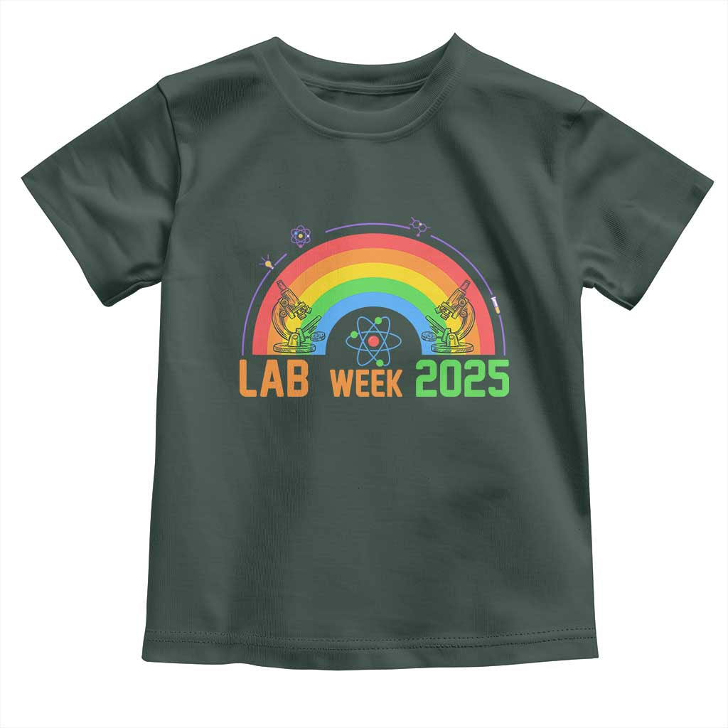 Lab Week Toddler T Shirt Medical Laboratory Science Lab Rainbow TS02 Dark Forest Green Print Your Wear