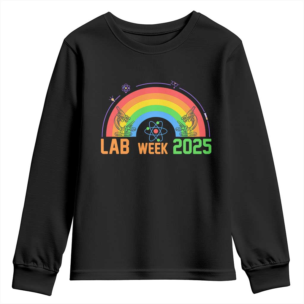 Lab Week Youth Sweatshirt Medical Laboratory Science Lab Rainbow TS02 Black Print Your Wear