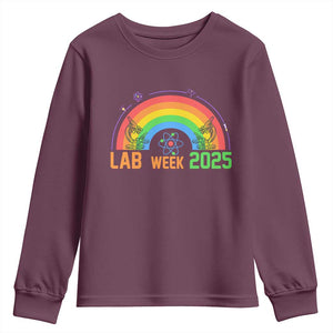 Lab Week Youth Sweatshirt Medical Laboratory Science Lab Rainbow TS02 Maroon Print Your Wear