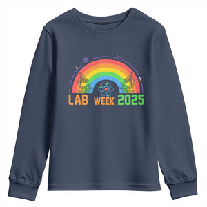 Lab Week Youth Sweatshirt Medical Laboratory Science Lab Rainbow TS02 Navy Print Your Wear