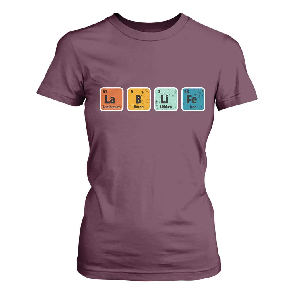 Lab Week T Shirt For Women Funny Lab Life Laboratory Lab Rat Periodic Table TS02 Maroon Print Your Wear