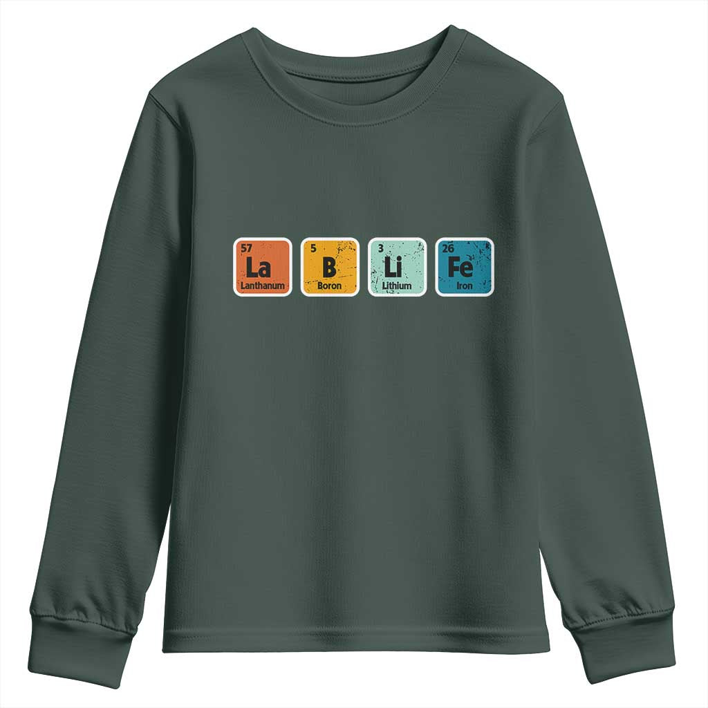 Lab Week Youth Sweatshirt Funny Lab Life Laboratory Lab Rat Periodic Table TS02 Dark Forest Green Print Your Wear