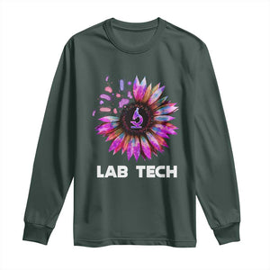 Lab Week Long Sleeve Shirt Lab Tech Sunflower Med Tech Medical Lab Technician TS02 Dark Forest Green Print Your Wear
