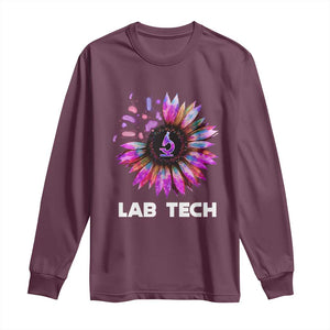 Lab Week Long Sleeve Shirt Lab Tech Sunflower Med Tech Medical Lab Technician TS02 Maroon Print Your Wear