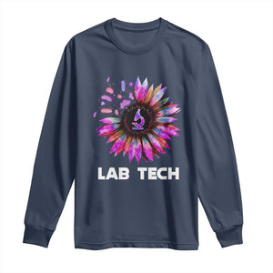 Lab Week Long Sleeve Shirt Lab Tech Sunflower Med Tech Medical Lab Technician TS02 Navy Print Your Wear