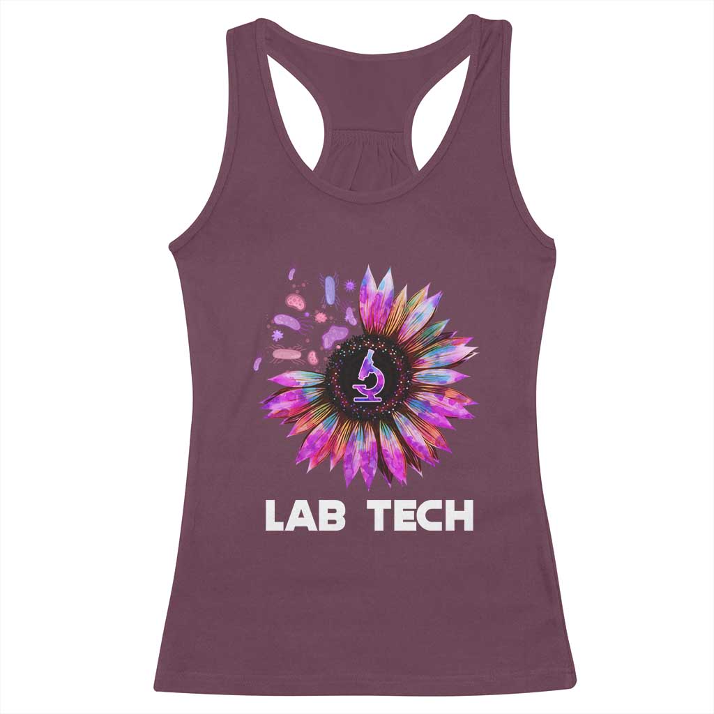Lab Week Racerback Tank Top Lab Tech Sunflower Med Tech Medical Lab Technician TS02 Maroon Print Your Wear