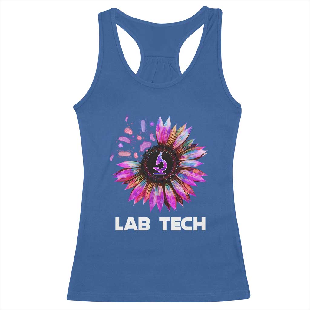 Lab Week Racerback Tank Top Lab Tech Sunflower Med Tech Medical Lab Technician TS02 Royal Blue Print Your Wear