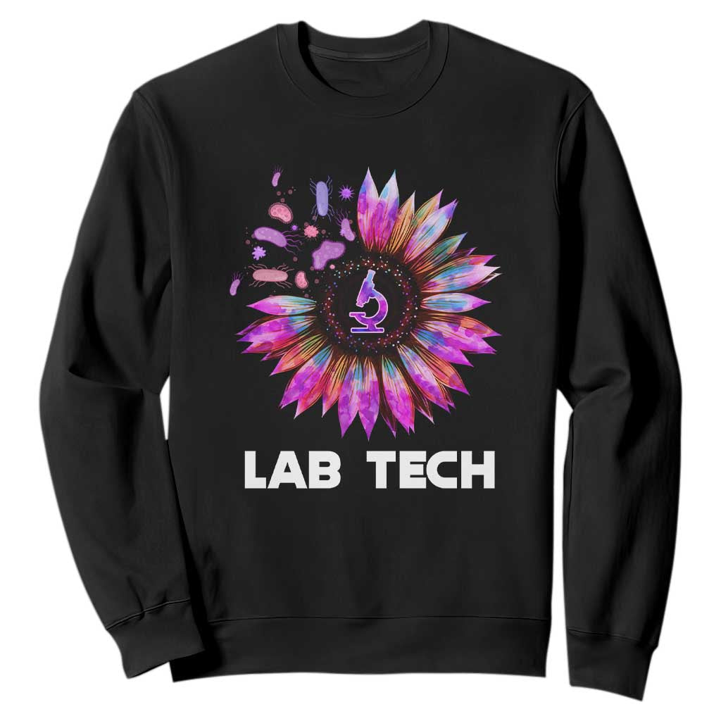 Lab Week Sweatshirt Lab Tech Sunflower Med Tech Medical Lab Technician TS02 Black Printyourwear