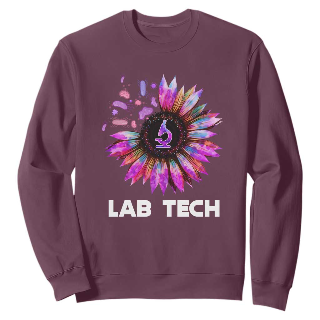 Lab Week Sweatshirt Lab Tech Sunflower Med Tech Medical Lab Technician TS02 Maroon Printyourwear