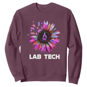 Lab Week Sweatshirt Lab Tech Sunflower Med Tech Medical Lab Technician TS02 Maroon Printyourwear