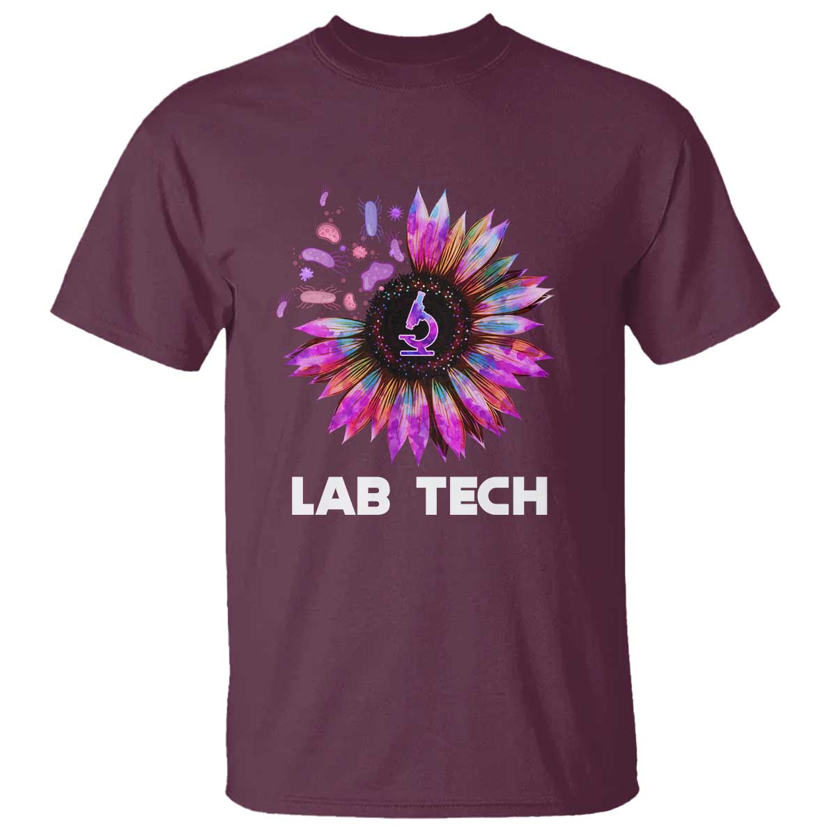Lab Week T Shirt Lab Tech Sunflower Med Tech Medical Lab Technician TS02 Maroon Printyourwear
