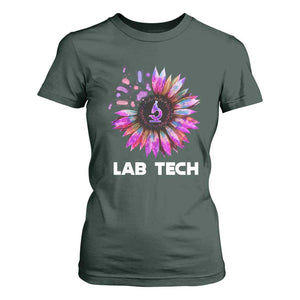 Lab Week T Shirt For Women Lab Tech Sunflower Med Tech Medical Lab Technician TS02 Dark Forest Green Print Your Wear