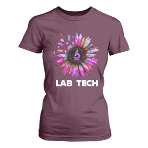 Lab Week T Shirt For Women Lab Tech Sunflower Med Tech Medical Lab Technician TS02 Maroon Print Your Wear
