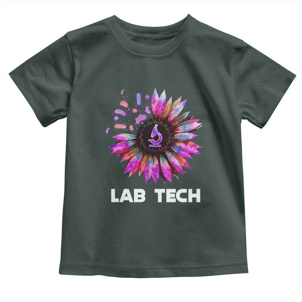 Lab Week Toddler T Shirt Lab Tech Sunflower Med Tech Medical Lab Technician TS02 Dark Forest Green Print Your Wear