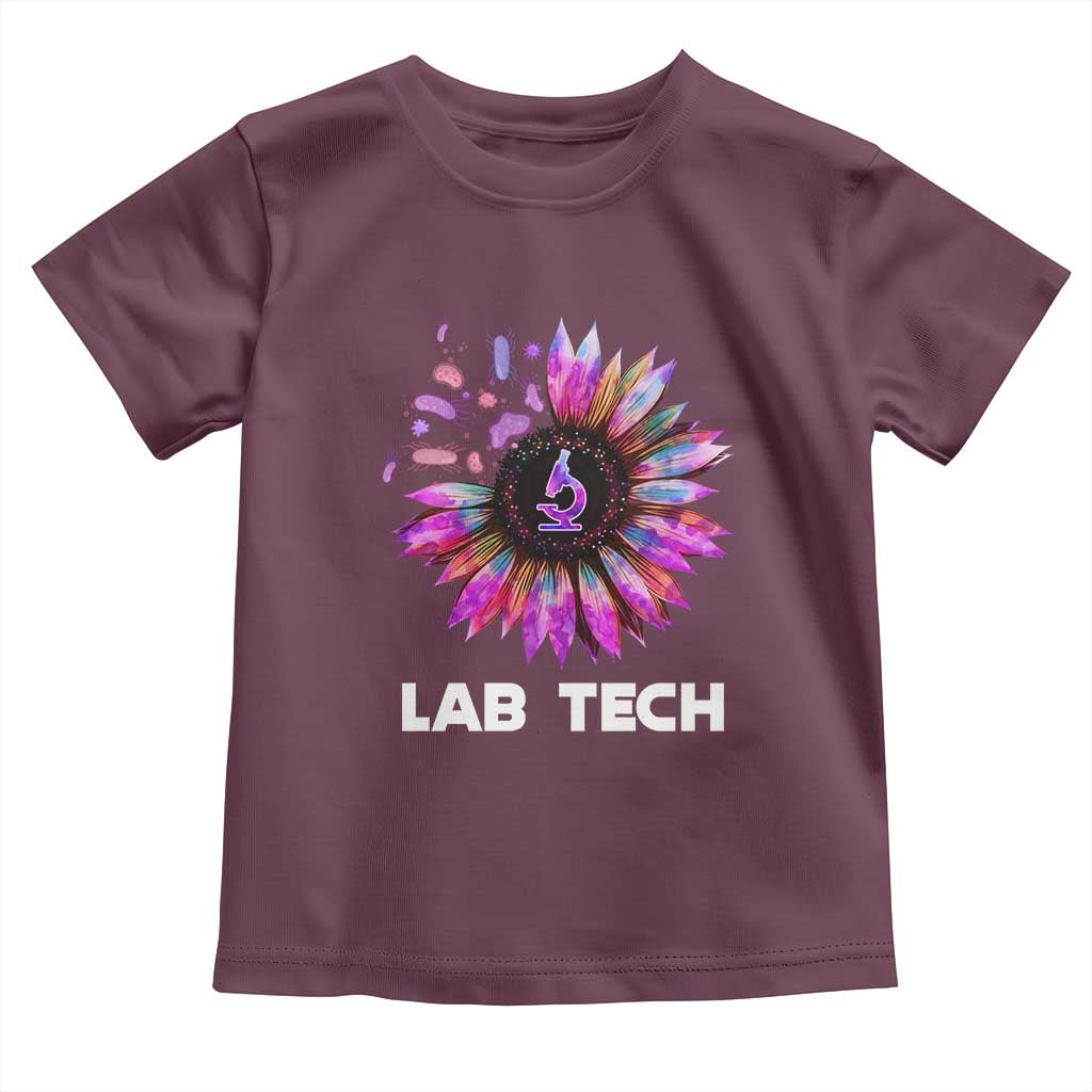 Lab Week Toddler T Shirt Lab Tech Sunflower Med Tech Medical Lab Technician TS02 Maroon Print Your Wear