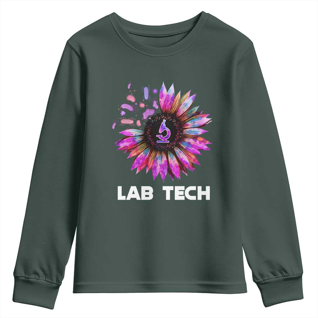 Lab Week Youth Sweatshirt Lab Tech Sunflower Med Tech Medical Lab Technician TS02 Dark Forest Green Print Your Wear