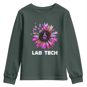 Lab Week Youth Sweatshirt Lab Tech Sunflower Med Tech Medical Lab Technician TS02 Dark Forest Green Print Your Wear