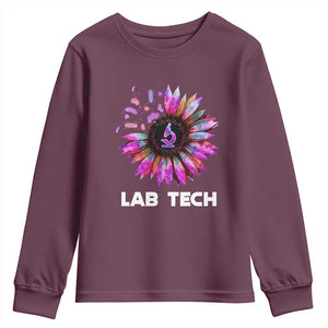 Lab Week Youth Sweatshirt Lab Tech Sunflower Med Tech Medical Lab Technician TS02 Maroon Print Your Wear