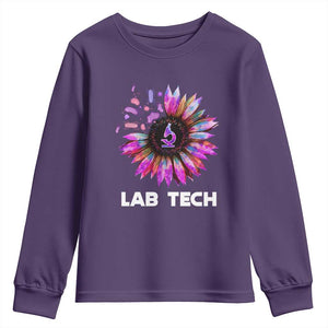 Lab Week Youth Sweatshirt Lab Tech Sunflower Med Tech Medical Lab Technician TS02 Purple Print Your Wear