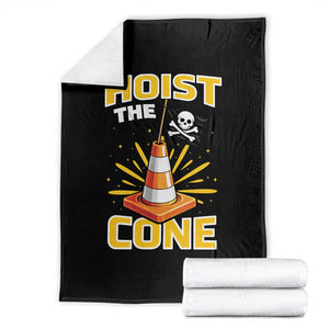 Hoist The Cone Jolly Roger Victory Throw Blanket Pirate Skull Baseball Sports Fan IYKYK Meme TS02 Black Print Your Wear