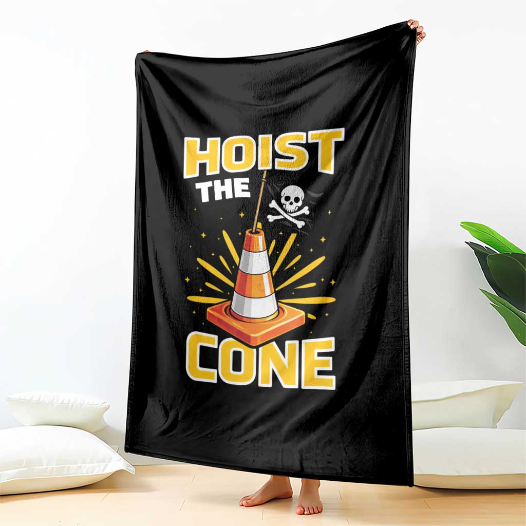 Hoist The Cone Jolly Roger Victory Throw Blanket Pirate Skull Baseball Sports Fan IYKYK Meme TS02 Print Your Wear