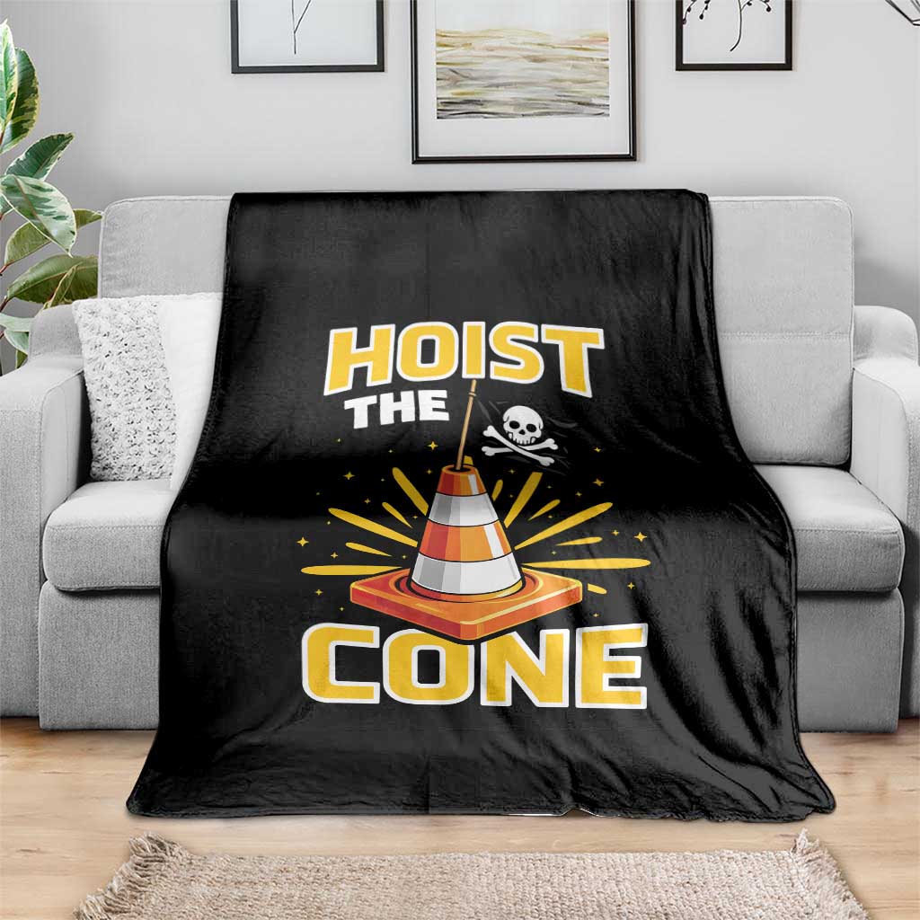Hoist The Cone Jolly Roger Victory Throw Blanket Pirate Skull Baseball Sports Fan IYKYK Meme TS02 Print Your Wear