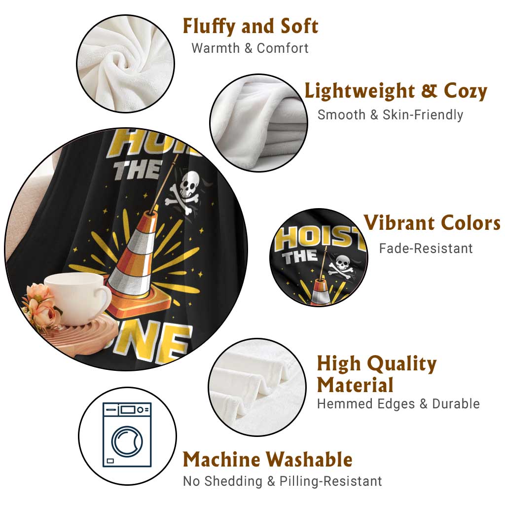 Hoist The Cone Jolly Roger Victory Throw Blanket Pirate Skull Baseball Sports Fan IYKYK Meme TS02 Print Your Wear