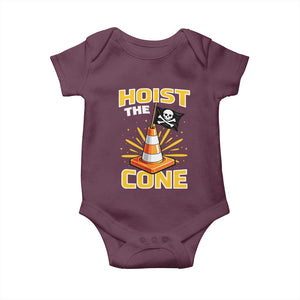 Hoist The Cone Jolly Roger Victory Baby Onesie Pirate Skull Baseball Sports Fan IYKYK Meme TS02 Maroon Print Your Wear