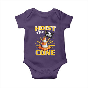 Hoist The Cone Jolly Roger Victory Baby Onesie Pirate Skull Baseball Sports Fan IYKYK Meme TS02 Purple Print Your Wear