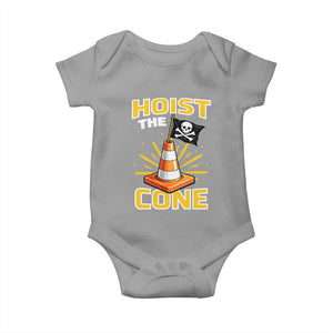Hoist The Cone Jolly Roger Victory Baby Onesie Pirate Skull Baseball Sports Fan IYKYK Meme TS02 Sport Gray Print Your Wear