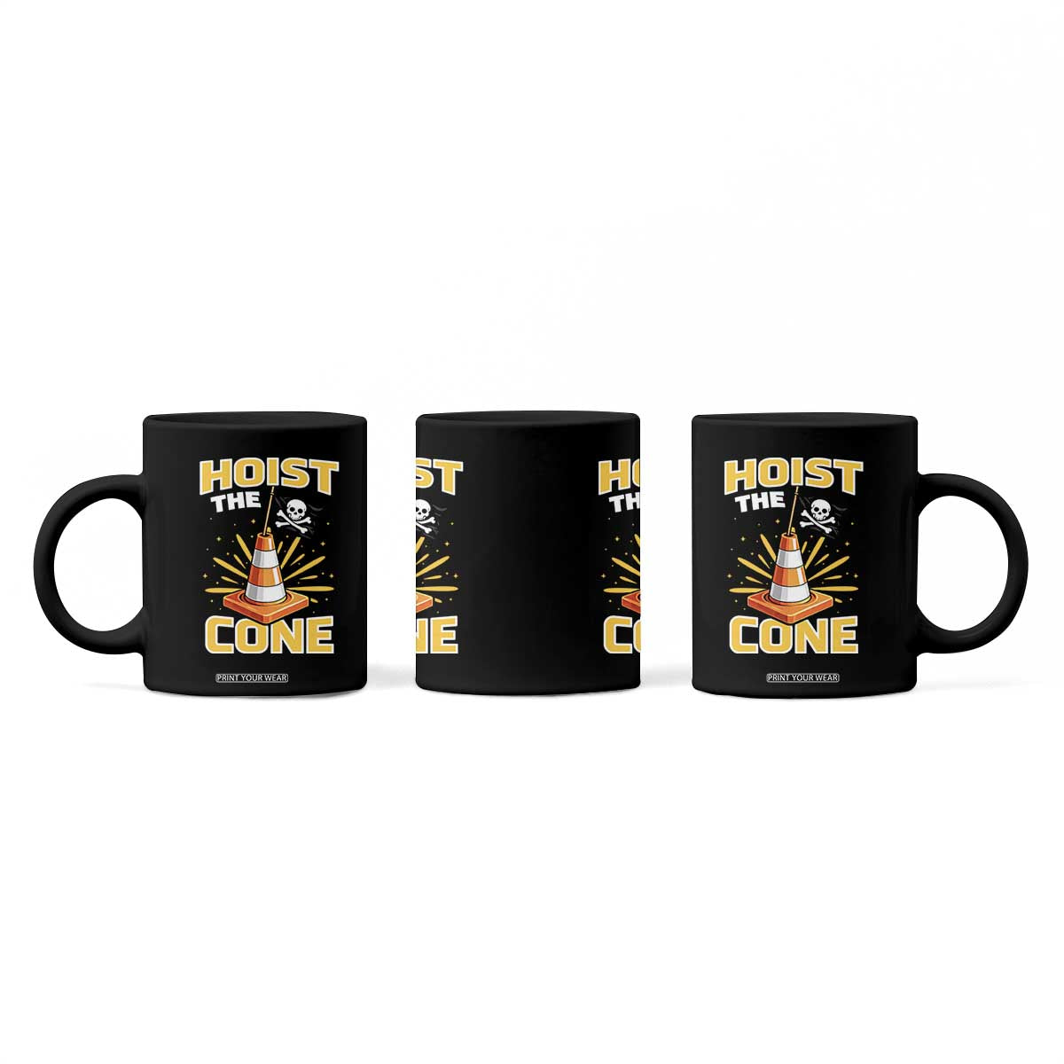 Hoist The Cone Jolly Roger Victory Coffee Mug Pirate Skull Baseball Sports Fan IYKYK Meme TS02 Print Your Wear