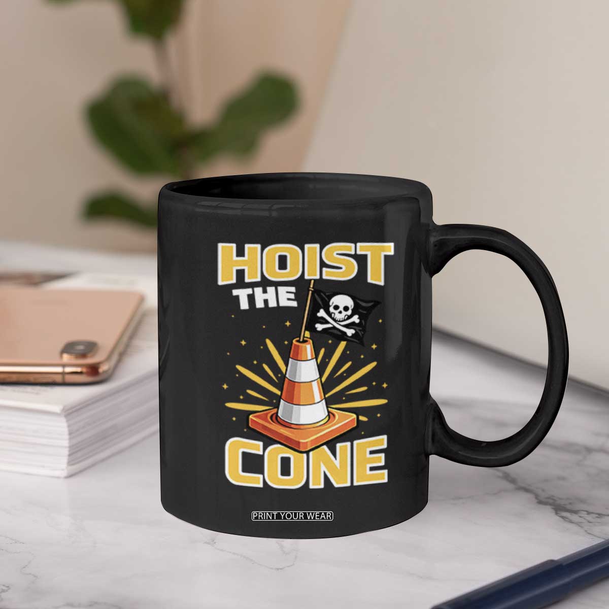 Hoist The Cone Jolly Roger Victory Coffee Mug Pirate Skull Baseball Sports Fan IYKYK Meme TS02 Print Your Wear
