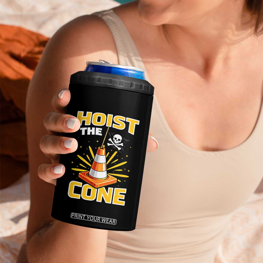 Hoist The Cone Jolly Roger Victory 4 in 1 Can Cooler Tumbler Pirate Skull Baseball Sports Fan IYKYK Meme TS02 Print Your Wear